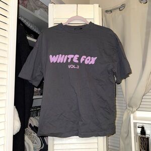 White Fox Tee in Purple & Gray